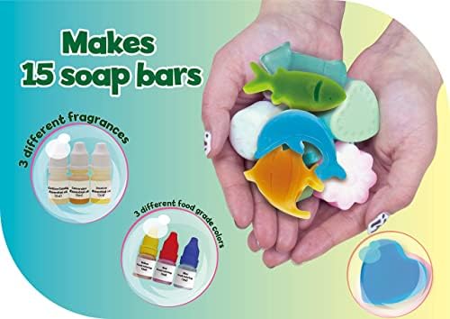 ערכת הכנת סבון סבון של Dusun אומנים לילדים | הכינו סבון משלכם | להמיס ולשפוך ערכת סבון | ערכת ייצור סבון שלמה של מתחילים | ערכת סבון DIY תוצרת בית I מתנת יום הולדת לחג המולד לבנות ובנים